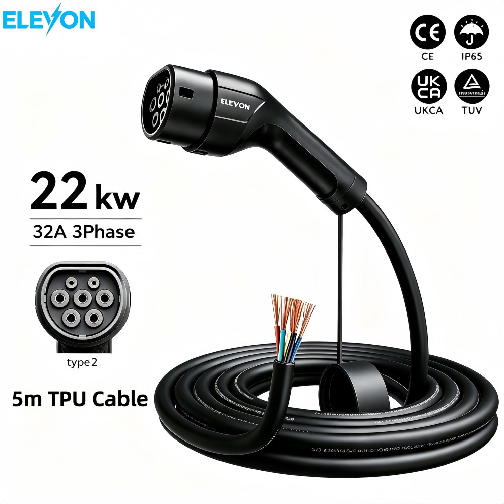 Ev Charger Type 2 22Kw 32A 3 Phase - Зарядное устройство ELEVON EV Type2 (женский