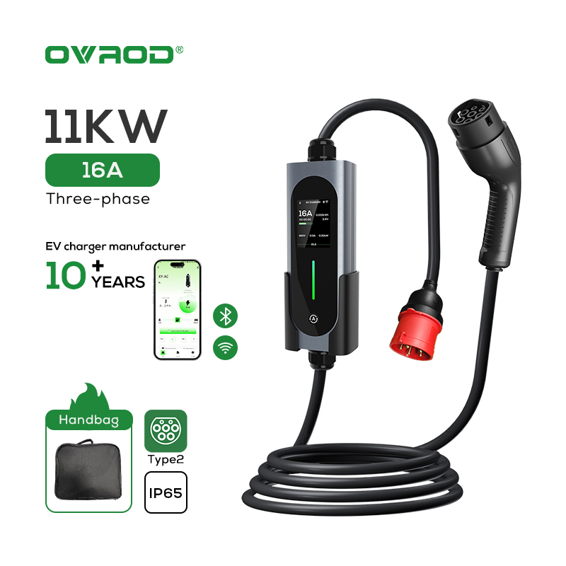 Type 2 Portable Ev Charger 11Kw Cee - Портативное зарядное устройство Ovrod для электромобилей,