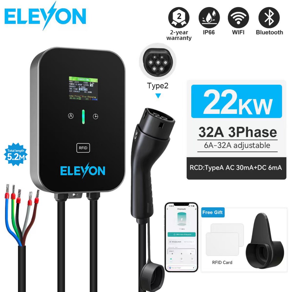 Ev Charger Type 2 22Kw 32A 3 Phase - Зарядная станция ELEVON EV 22 кВт,