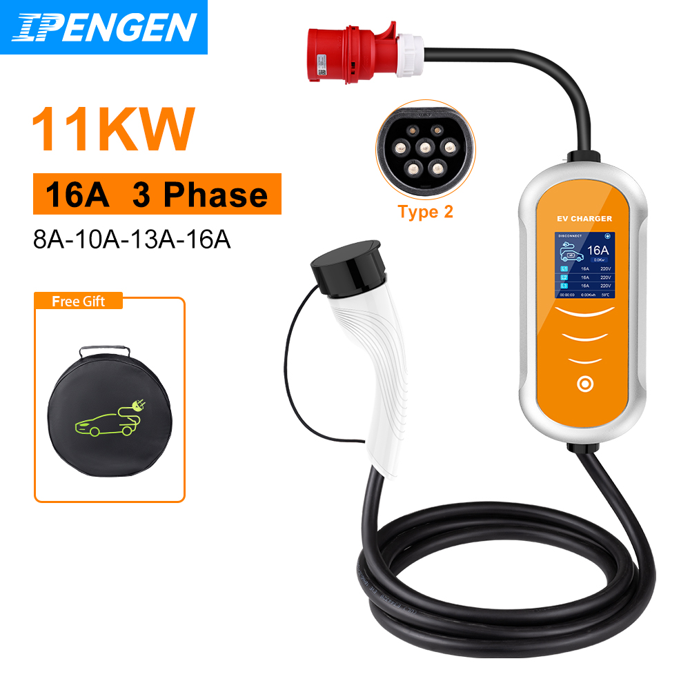 IPENGEN Зарядное устройство дл – обзор и цена Type 2 Portable Ev Charger 11Kw Cee