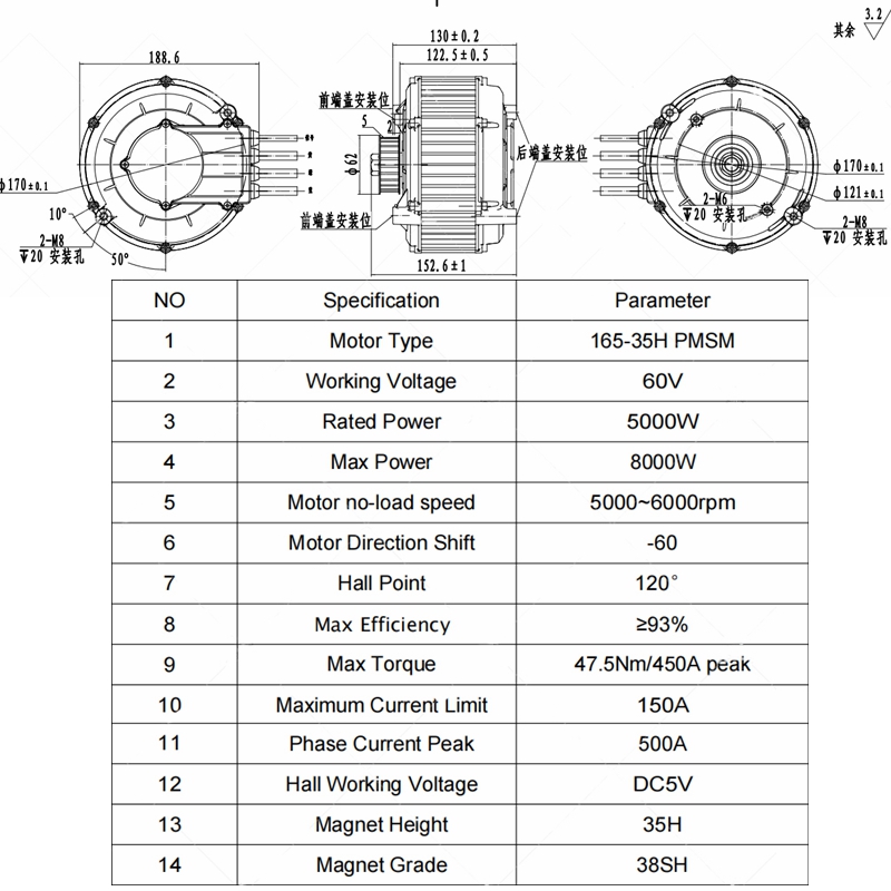 Комплект мотор-колеса QSMOTOR  – обзор и цена Mid Drive Motor Kit 72V 5000W