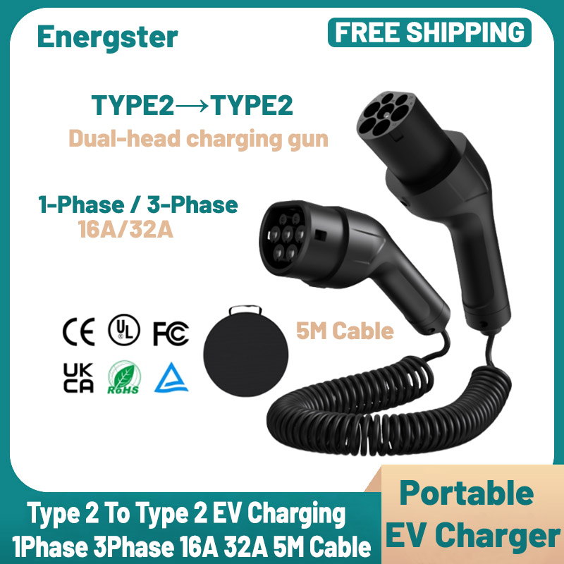 Портативный зарядный кабель Ty – обзор и цена Ev Charger Type 2 22Kw 32A 3 Phase